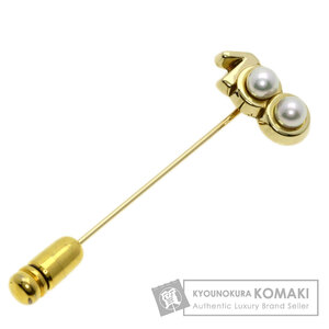 MIKIMOTO ミキモト パール 真珠 ピンブローチ ブローチ K14イエローゴールド レディース 中古