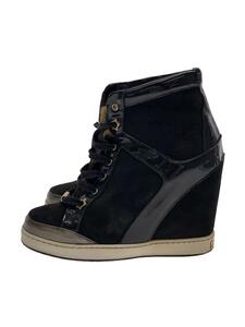 JIMMY CHOO◆ブーティ/36/BLK/スウェード/汚れダメージ有り