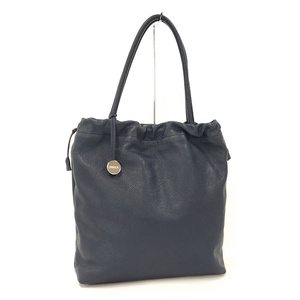 【中古】FURLA トートバッグ レザー ネイビー