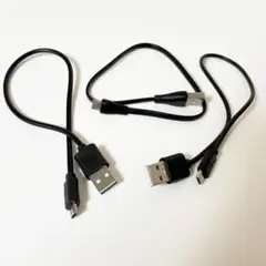 USB Type-A to Micro USB Type-Bケーブル 3本（黒）