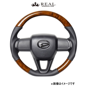 レアル ステアリング オリジナルシリーズ(42ブラウンウッド)サンバー バン S700B/S710B DIB-42BRW-BK REAL