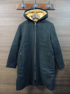 60S 70S VINTAGE ABBOT ZIPPER MELTON HOODED COAT ジップアップ メルトン フーデッド コート パーカー Sサイズ相当 オリーブ カデット 