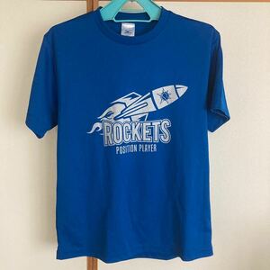 MIZUNO/日ハムTシャツ/ROCKETS POSITION PLAYER/カラーブルー/サイズL/フロントプリント/応援グッズ/美品/