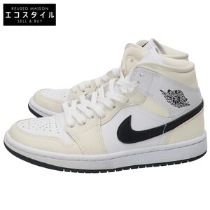 【美品】NIKE ナイキ BQ6472-121 WMNS AIR JORDAN 1 MID ウィメンズ エアジョーダン1 ミッド スニーカー US6.5 COCONUT MILK/BLACK