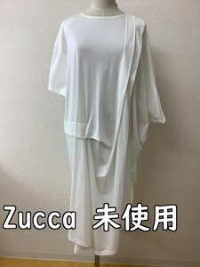 ズッカ (Zucca) タグ付き未使用 カットソー生地ワンピース アシンメトリー アイボリー サイズM