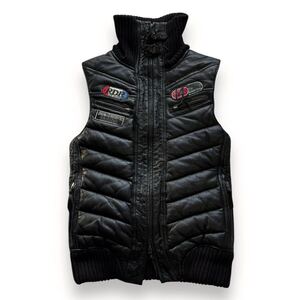 14th Addiction 00s leather down vest ルグランブルー アーカイブ archive KMRii ifsixwasnine lgb L.G.B. rare