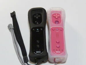 R015【送料無料 即日発送 動作確認済】Wii モーションプラス　リモコン　内蔵　ストラップ 任天堂 純正 RVL-036　ブラック　ピンク