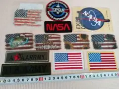 新品12個　NASA、トップガン　 刺繍 アイロン ワッペンアメリカ国旗 パッチ