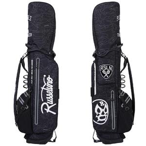 ・スピード発送 RUSSELUNO GLOF(ラッセルノゴルフ) COURSE MAP CAMO GOLF BAG キャディバッグ 9.0型(47インチ対応) RGD-2333002(BLACK)