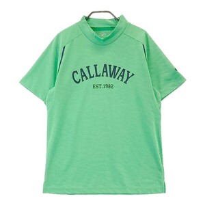 CALLAWAY キャロウェイ 2023年モデル ハイネック 半袖Tシャツ ゼブラ柄 グリーン系 M [240101222834] ゴルフウェア メンズ