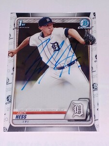 2020 Bowman Chrome Prospect Zack Hess 1st Bowman Auto デトロイト・タイガース　ザック・ヘス　1stボウマン　