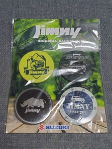 新品 スズキ ジムニー オリジナル缶バッチ★SUZUKI Jimny JB64 JB74 シエラ ノベルティ 4種セット