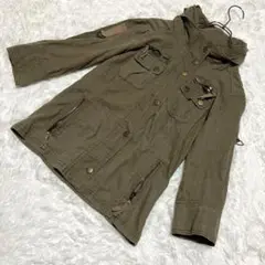 ヴィンテージ　ミリタリージャケット　七分袖　小さめＭサイズ　麻　コットン使用