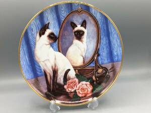 限定品 フランクリンミント 証書付き シャムネコ Siamese Twins 猫 飾り皿 絵皿 皿 ①⑧ (761)