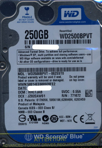 WesternDigital HDD 2.5inch WD2500BPVT 250GB 9.5mm [管理:20345998]