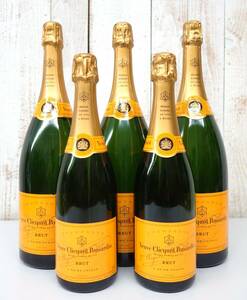 販促　展示　ディスプレイ＊Veuve Clicquot Ponsardin　BRUT ヴーヴクリコ ＊未開封空き瓶　ダミーボトル　ディスプレイボトル計5本セット