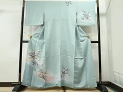 平和屋着物■訪問着　友禅　群鶴松竹梅花文　暈し染め　高島屋扱い　正絹　逸品　CAAK6798yc