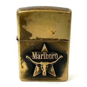 仙70 ZIppo オイルライター Marlboro ロングホーン ゴールド系 ジッポ ライター マルボロ 牛 星 喫煙グッズ