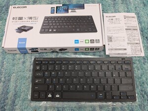 ◎0609u1424　エレコム キーボード Bluetooth パンタグラフ ミニキーボード【軽量モデル】 ブラック TK-FBP102XBK