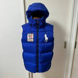 【再値下げ】【美品】サイズM ポロ　ラルフローレン POLO RALPH LAUREN ダウンベスト ブルー　青　ビッグポニー