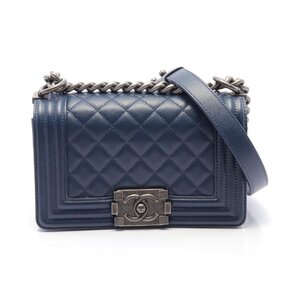 シャネル ボーイシャネル スモール マトラッセ ブランドオフ CHANEL レザー ショルダーバッグ キャビア 中古 レディース