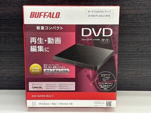 G206-X3-70933 BUFFALO 外付DVDドライブ バッファロー DVSM-PLS8U2-BKB ブラック 現状品①