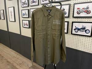 新品！ハーレーダビッドソン 長袖シャツ カーキ Mサイズ 96301-20VM/000M HARLEY DAVIDSON