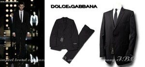 ★DOLCE&GABBANA★ドルガバ★2つ釦ブラック黒スーツ52大きいサイズ【本物保証】イタリアンカジュアル★芸能人御用達★ハイファッション★