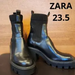 ■ZARA■ ザラ　厚底　ソックスブーツ　23.5cm トラックソール　黒