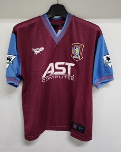 97-98 アストン ・ビラ ASTON VILLA(H)#10 ドワイト・ヨーク YORK 半袖 reebok プレミアリーグ仕様 38-40