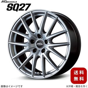 アルミホイール エクリプスクロス GK系 ミツビシ 【16×6.5J 5-114.3 INSET38 メタリックシルバー】 マルカ MID SQ27 1本 16インチ 5穴