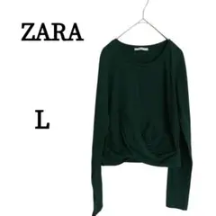 ZARA ザラ カットソー トップス ロンT L モスグリーン