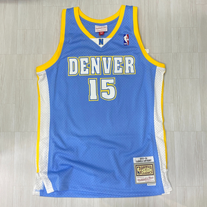 正規品 【M】 Mitchell＆Ness ミッチェル＆ネス NBA HWC デンバーナゲッツ Nuggets カーメロアンソニー Carmelo ＃15 バスケシャツ 水色