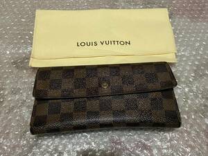 ★LOUIS VUITTON　ルイヴィトン N61215 ポルトトレゾールインターナショナル ダミエ レザー 長財布 ブラウン★