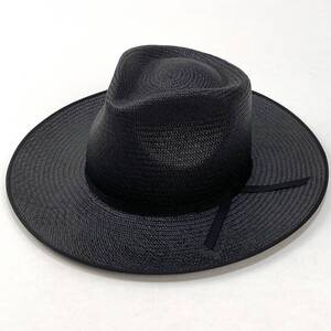 極美品 STETSON / ステットソン CASSIDY PANAMA / キャシディ パナマ SE654 57cm SSM4446 ブラック パナマハット 麦わら帽子 カンカン帽