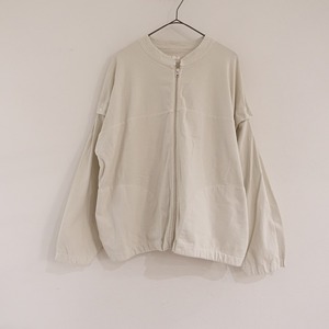 【2024SS/定価4.4万】ラボアート LABO.ART *ZIPPED JERSEY*ジャケット羽織りブルゾン綿コットンベージュ(jk4-2406-193z)【02G42】