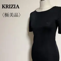 美品　クリツィア　刺繍ロゴシアーニットワンピース　４０　Ｋof KRIZIA