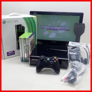 動作品 XBOX360S 本体 Model 1439 250GB + アイドルマスター 等 ソフト5本 まとめてセット Microsoft マイクロソフト 箱付【20