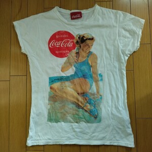 UK製！Coca Cola コカ・コーラ　ポスター柄　半袖Tシャツ　レディースS