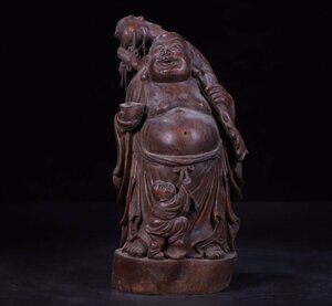  ▽鴻▽清・老竹根彫・弥勒仏造像 時代物 中国古美術 骨董品