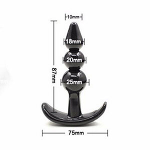 アナルプラグ 3連タイプ アブノーマルプレイ シリコン SM調教 拘束 拡張 責め グッズ ソフト 初心者 入門者 ビギナー用 黒 送料別途