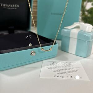 送料無料　現行販売品　ティファニー　Tスマイルダイヤモンドネックレス　ティースマイル　k18ゴールド　TIFFANY&Co.