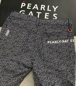 新品 パーリーゲイツ カルゼストレッチパンツ(4)サイズM/紺 PEARLY GATES ロゴグラデーション柄 29700