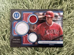 2024年 大谷翔平 TOPPS TRIBUTE TRIPLE GAME USED JERSEY BLUE ファーストナンバーカード 001/150