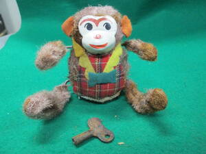 当時物 米澤玩具 ゼンマイ おもちゃ モンキー 猿 ぜんまい 検索用：起き上り ヨネザワ ブリキ 昭和 レトロ　サル　ぐるぐる　グルグル