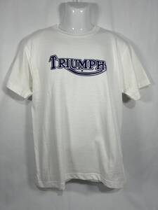 Triumph Cycle Hub Tシャツ　バニラホワイト　トライアンフワークスブルー