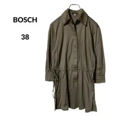 S1937【BOSCH】38　七分袖 シャツチュニック　カットソー素材　羽織にも