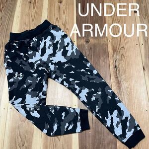 UNDER ARMOUR アンダーアーマー スウェットパンツ ズボン リブパンツ テーパード カモフラ 迷彩 プリントロゴ サイズS レディース 玉mc2309