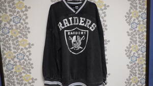 NFL　H＆M　RAIDERS　トレーナー　裏起毛　M 　クロ系　コットンポリ　ナショナルフットボールリーグ