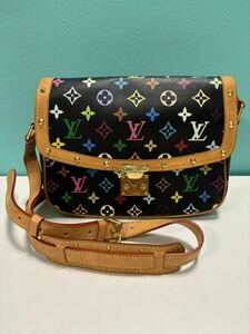 LOUIS VUITTON ルイヴィトン ソローニュ モノグラムマルチカラー ノワール ショルダーバッグ PVC レザー ブラック VI1025